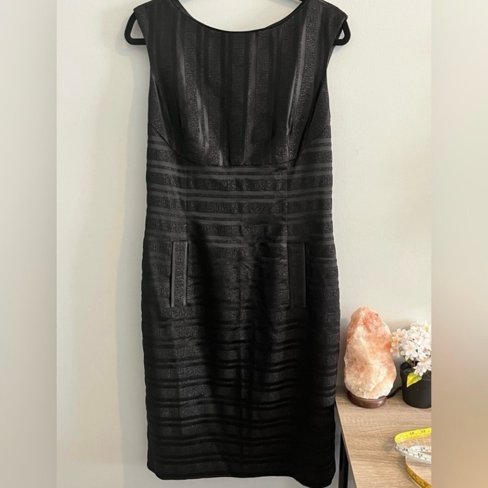 Anne Klein Black Textured Mini Dress